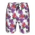 thumbnail image 4 of Kdxio Peonies Pattern Mens Casual Shorts - Drawstring Summer Beach Sports Shorts for Men, 4 of 9