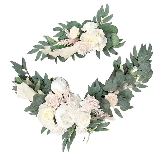 Guirnalda de flores artificiales decorativa con hojas verdes para centro de mesa colgante Opción 5 F