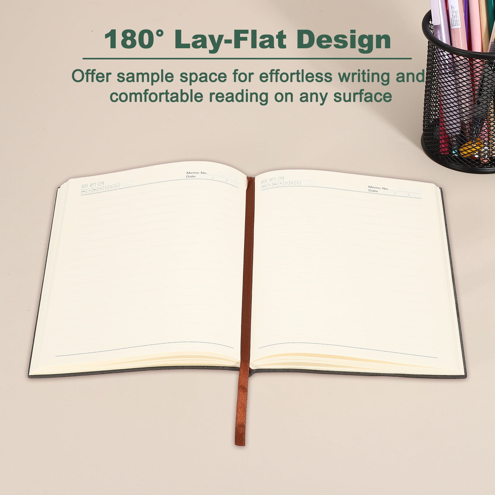 Uxcell Lined Journal Notebook 8.3" x 5.7", 2 Pcs A5 98 Pages Journaling Notebooks 80 GSM Thick Paper, Pu Leather Daily Journal Book Ribbed Texture, Black