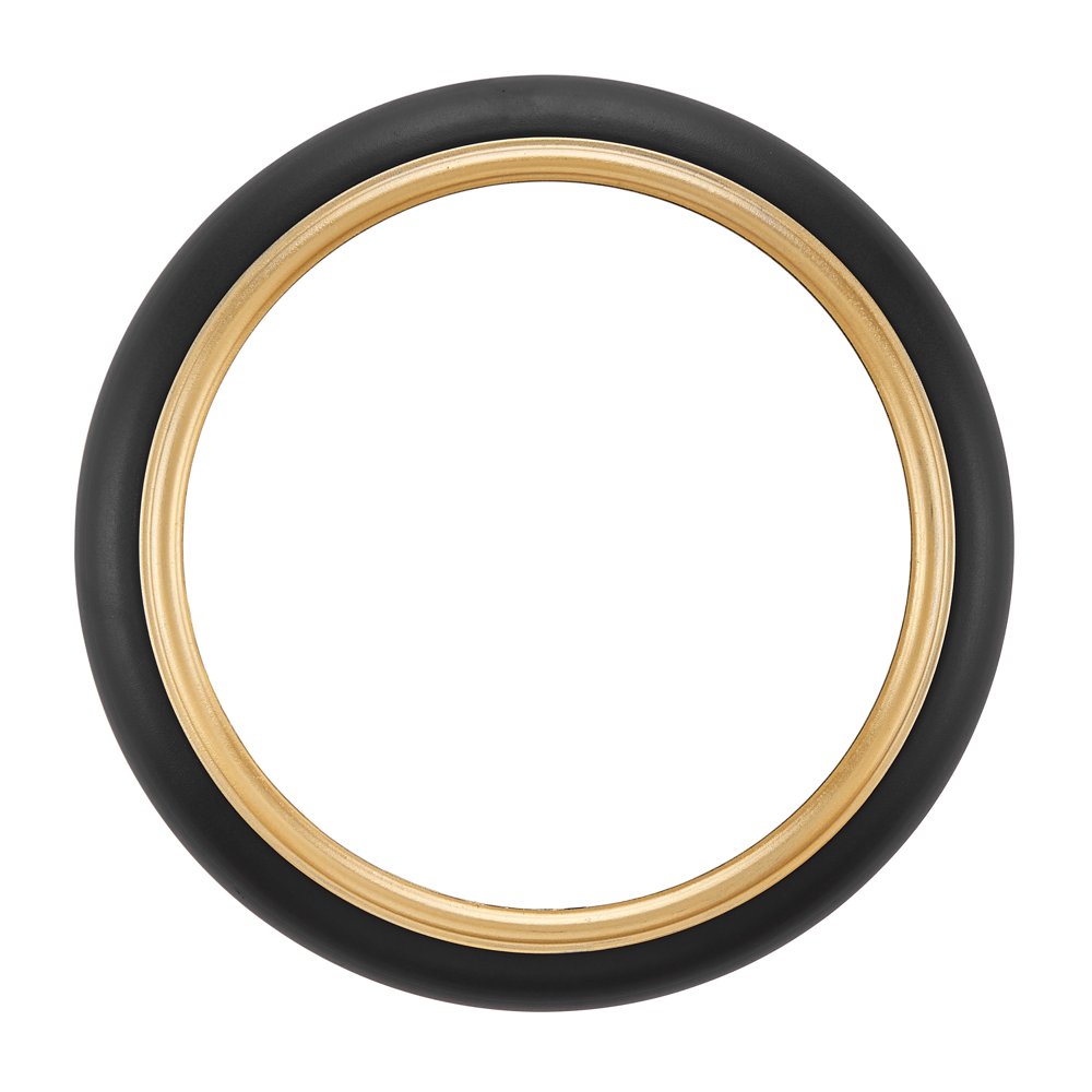 16.5 in Round Wall Mount Accent Mirror with Black Metal Frame and Gold