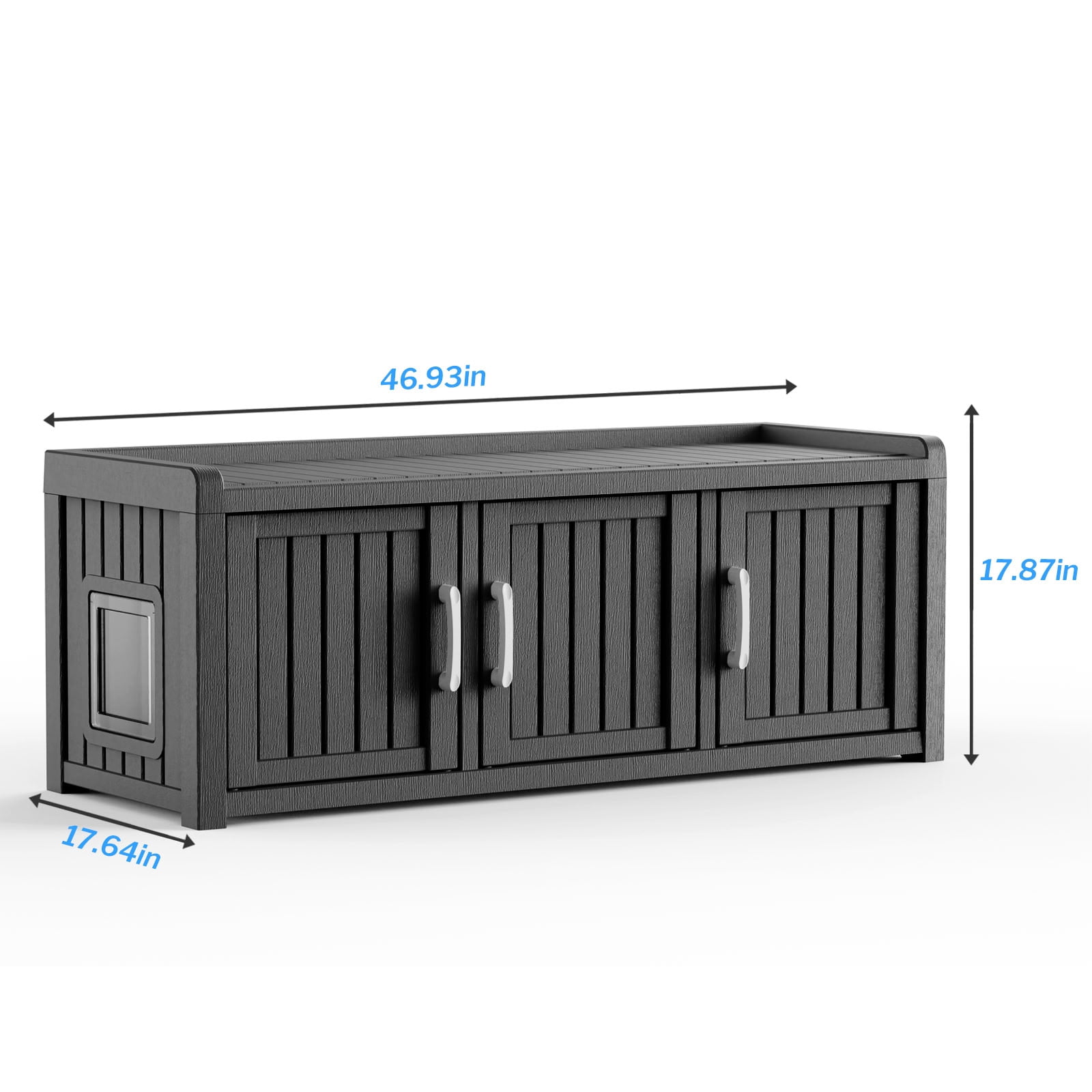 MAYEERTY Multi-Functional Cat House & Litter Box Enclosure, Sturdy Storage Cabinet with Ventilated Side Window