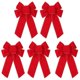 thumbnail image 2 of Paquete de 1/5 lazos rojos para decoración de árbol de Navidad, lazo de terciopelo con borde dorado brillante para decoración del hogar, corona, valla, fiesta, 2 of 5