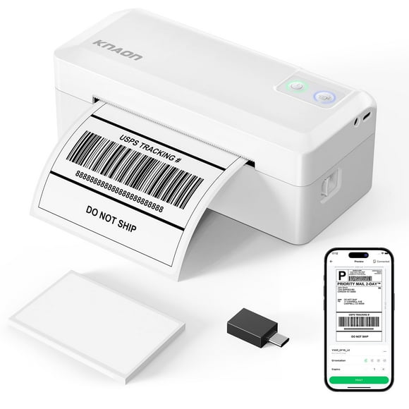 KNAON Shipping Thermal Label Printer, 4x6 Portable Label Printer, Bluetooth Label Maker for Small Business, Support iPhone,Android,Windows,Mac,Chrome