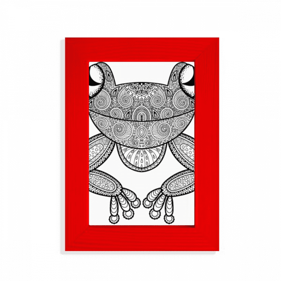 Paint Small Frog Green Art Deco Fashion Picture Display Art Red Photo Frame