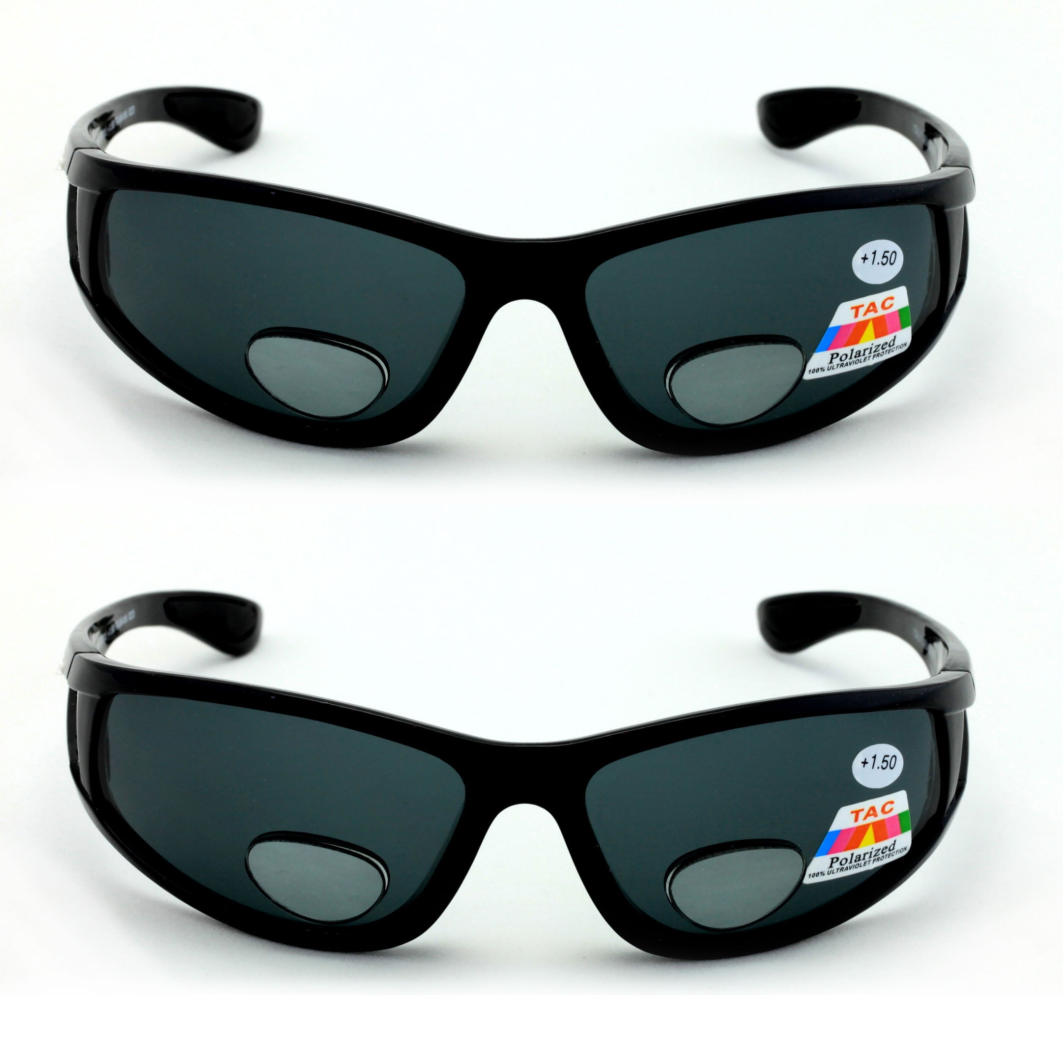 2 Pairs Men Polarized fly fishing sunglasses with magnification bifocal lens readers outdoor reading