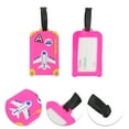 thumbnail image 3 of Unique Bargains 1 Pc Plane Luggage Tag for Travelling Rose Red Soft Rubber, 3 of 5