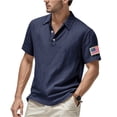 thumbnail image 2 of 250 Years Anniversary Short Sleeve Polo Shirt for Men National Flag Embroidery Casual Tee Tops, 2 of 7