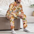 thumbnail image 7 of Balery Sunflowers Pumpkins And Autumn Leaves Pattern Pajama Sets for Men Long Sleeve 2 Piece Sleepwear Loungewear Sets Soft PJ's with Pockets Long Sleeve Comfy Pj Sets-Medium, 7 of 7