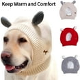 thumbnail image 2 of TELOLY Dog Ear Muffs Noise Protection, Winter Dog Hat & Ear Muffs, Warm Knitted Hat for Dogs (Red), 2 of 4