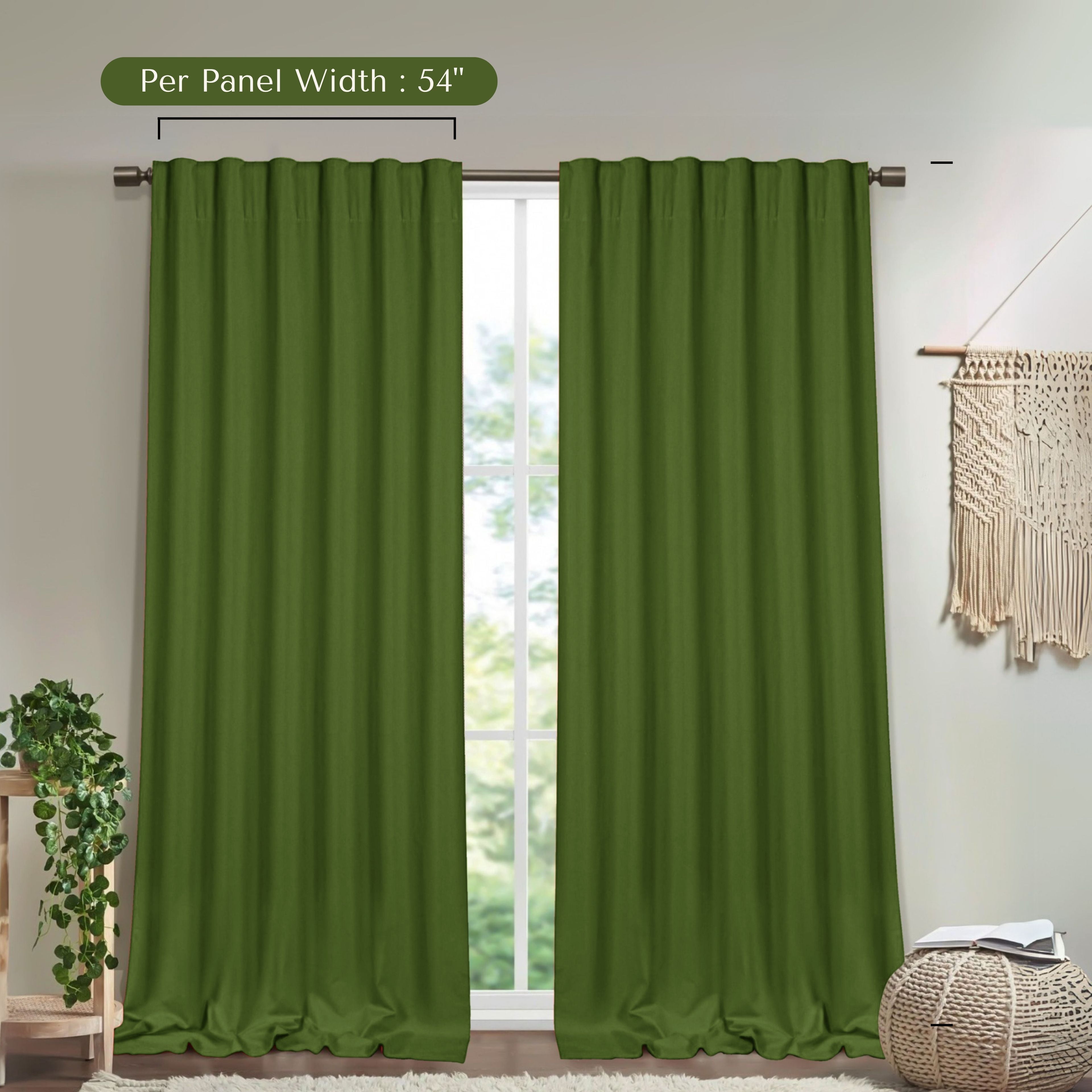 HEIRLOOM COMFORT Mint Green Solid Panel Curtains, 96 Inches Long, Set of 2, 100% Cotton, Light Filtering for Privacy, Fresh Farmhouse Style, Ideal for Bedroom, Living Room, 54" W x 96" L