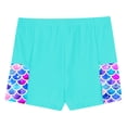 thumbnail image 4 of CHICTRY Kids Girls Ruffles Side Swim Trunks Tankini Shorts Gymnastics Dance Sports Boyshorts Summer Hot Bottoms Green Blue 8, 4 of 5
