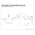 thumbnail image 5 of Kingston Brass KS513PB Kingston Two Handle Wall Mount Kitchen Faucet, Polished Brass, 5 of 5