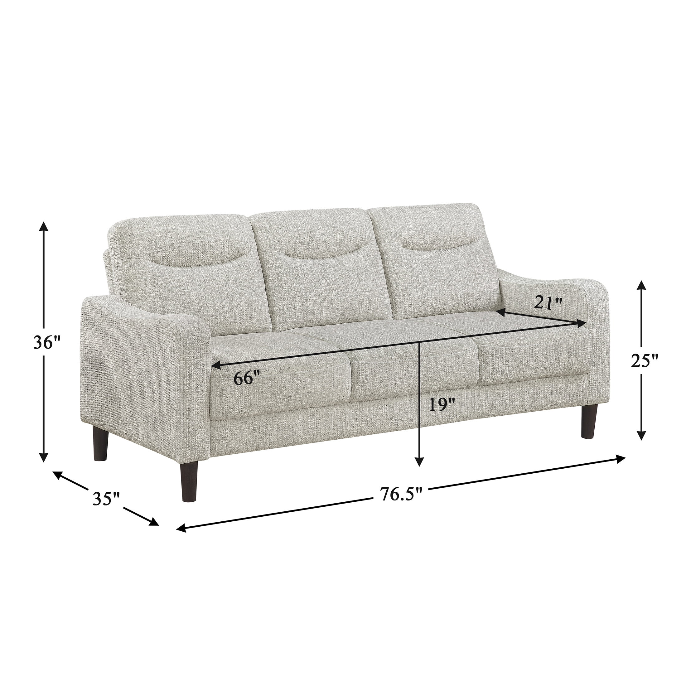 OakvillePark Ravello Chenille Sofa with Sloped Track Arms, Taupe