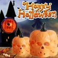 thumbnail image 2 of Marryso Outdoor Halloween Lantern Bar Ktv Decorative Props Hollow Skull Pumpkin Lamp Led Flash Ambient Candle Lights Black, 2 of 7