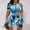 Blue, variant on Georges Long Sleeve Suits for Women Women's Summer 2 Piece Lounge Matching Sets Printed Outfits Short Sleeve Tops and Short Pants Tracksuits Suit