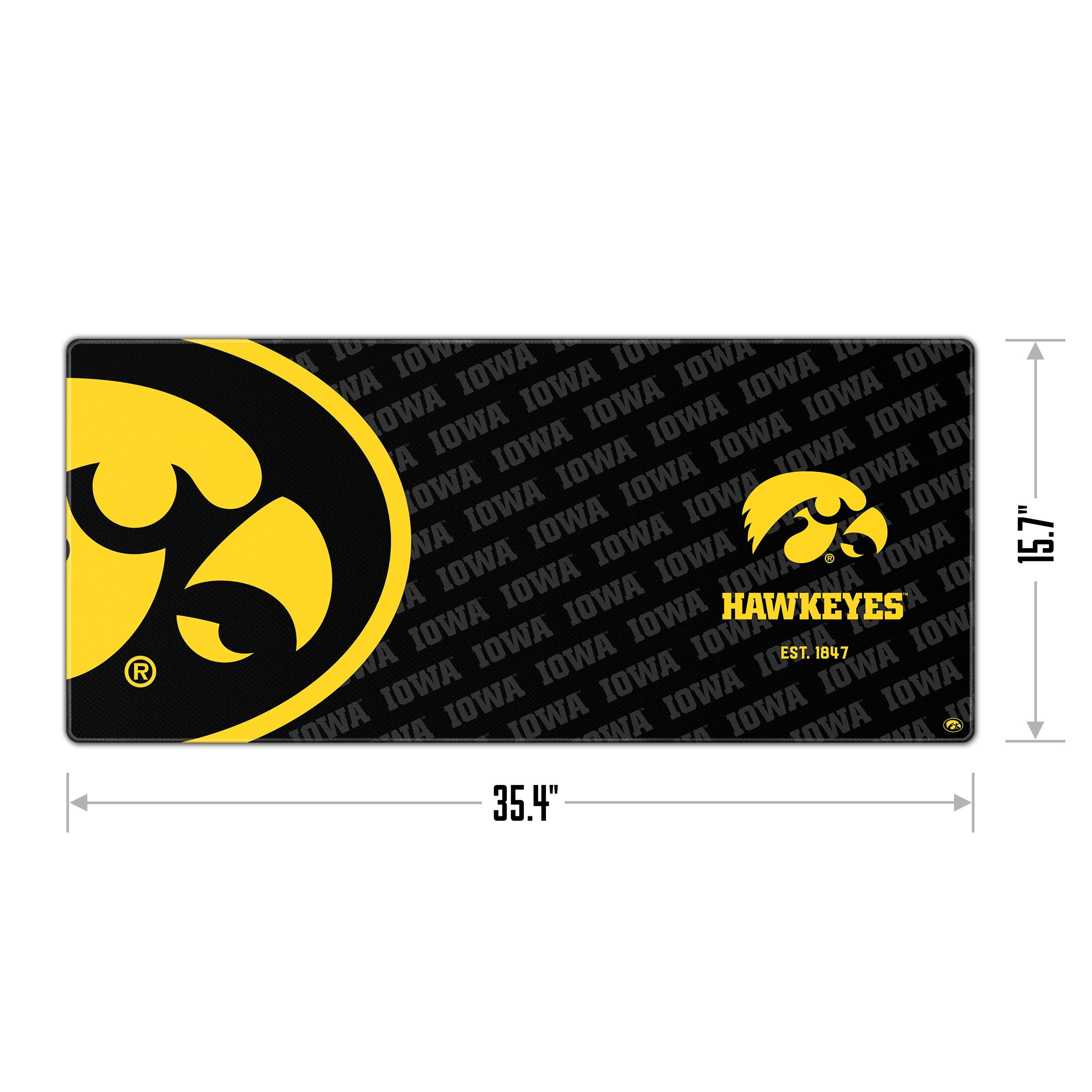 YouTheFan NCAA Iowa Hawkeyes Logo Series Desk Pad