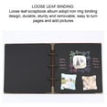 thumbnail image 4 of Refillable Album, PU Leather Iron Hoop Binder, DIY, Scrapbook, Black Card Pages, Large Capacity, with Retro Metal Corner Protectors, for DIY  Album, 4 of 7