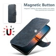 thumbnail image 4 of for iPhone 12 Pro / 12 6.1" 2-in-1 PU Leather Case, Detachable Wallet Case with Card Holder Stand, Removable Folio Protective Cover, Support Magnetic Car Mount, Magnetic Clasp, Shockproof Cover, Blue, 4 of 11