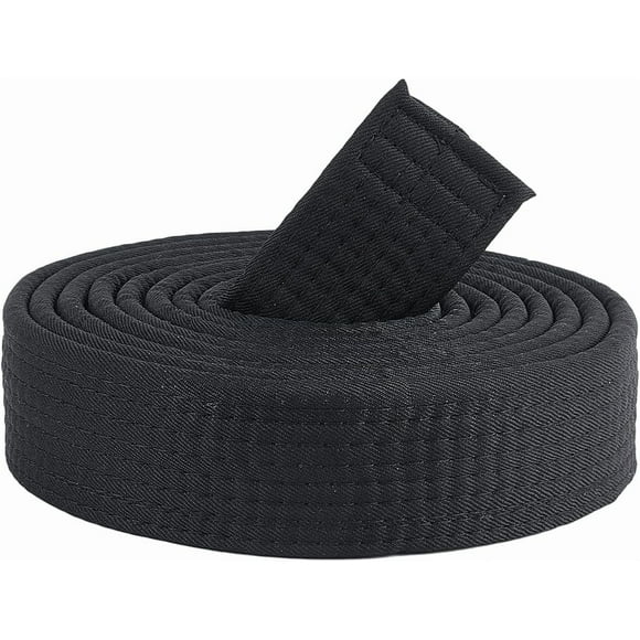 Black Brazilian Jiu Jitsu Belt Polyester Martial Arts Belt Judo TKD Aikido Uniform Rank Belt Long Soft Universal BJJ Belts Taekwondo for Men Women Sports Training Equipment 9.84ft
