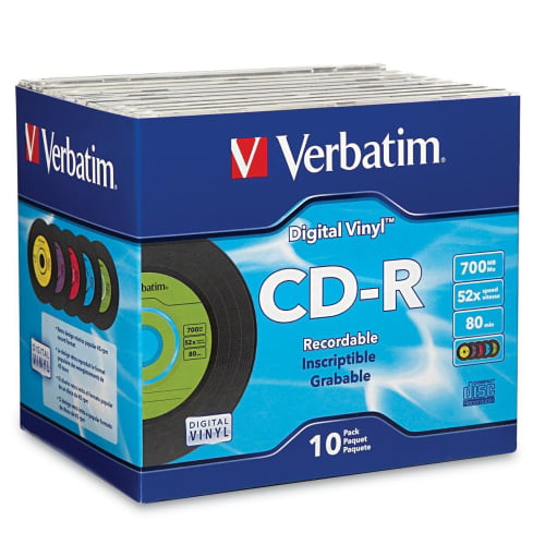 5 Discs Verbatim Digital Vinyl 700 MB Multicolor CD-R Pack with Jewel Cases 