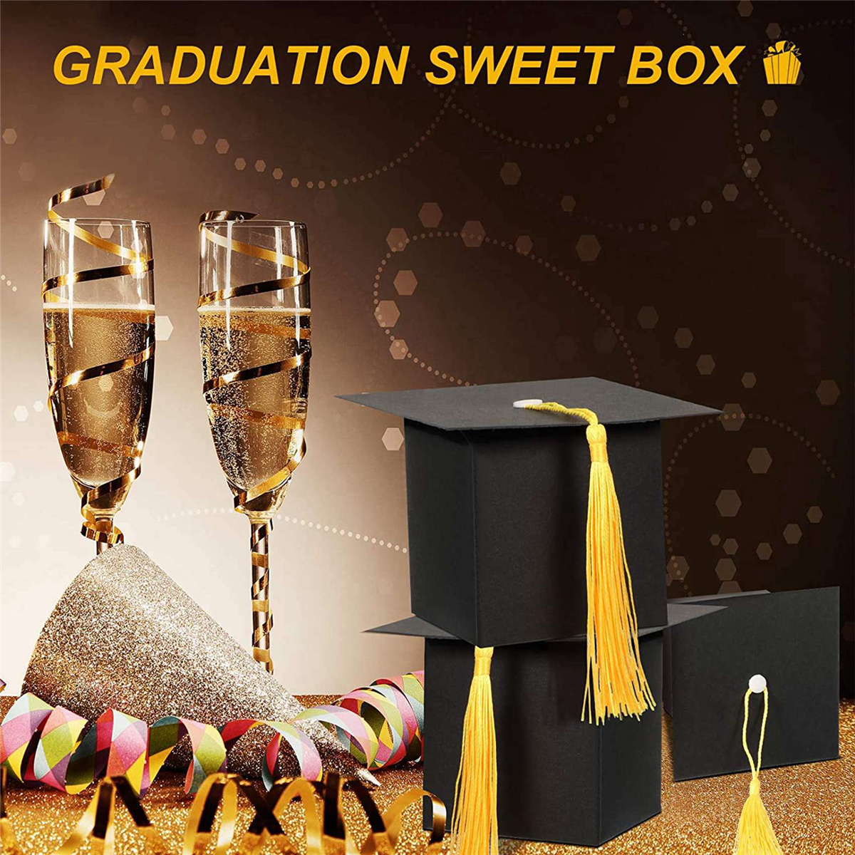 Graduation Decorations 150PCS Graduation Candy Box DIY Grad Cap Box for Graduation Gift Graduation Favors Decor