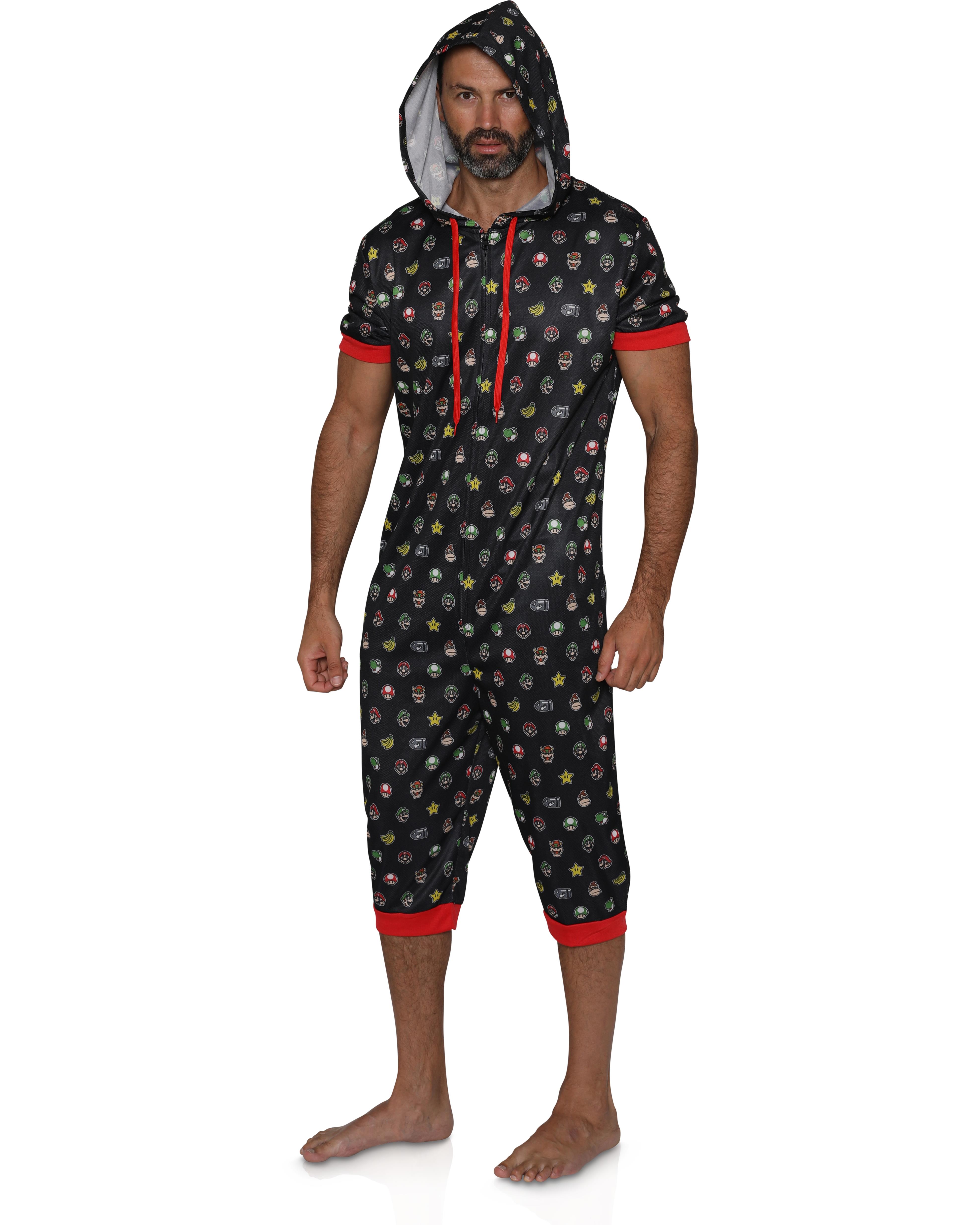 Super Mario Bros. Nintendo Mens Union Suit Super Mario Pajama Cropped