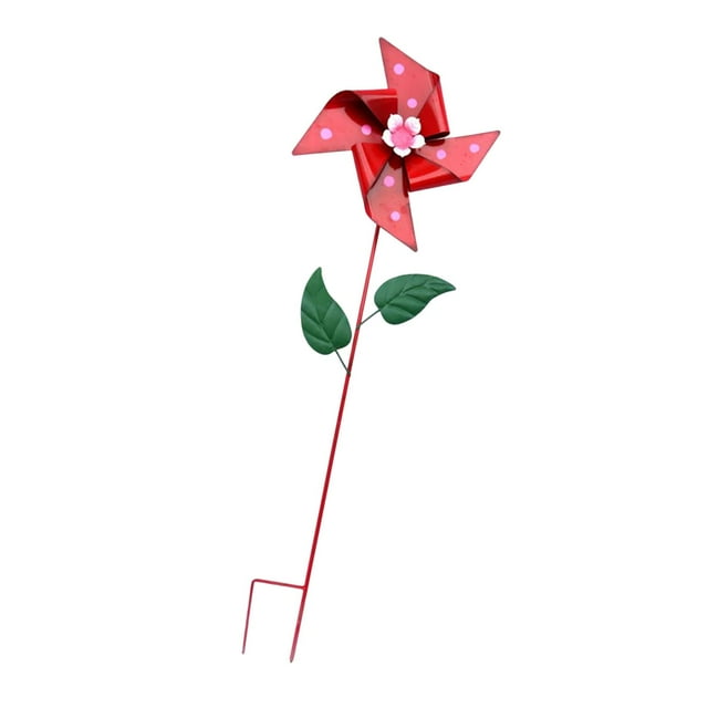 para exteriores con estaca de metal, de hierro rústico, de fácil instalación, escultura de viento para césped, adorno para balcón y Rojo