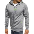 thumbnail image 3 of Men's Sports Fitness Casual Sweater Cardigan Hoodie Jacket Black, 3 of 4