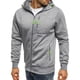 thumbnail image 1 of Men's Sports Fitness Casual Sweater Cardigan Hoodie Jacket Light Grey, 1 of 4