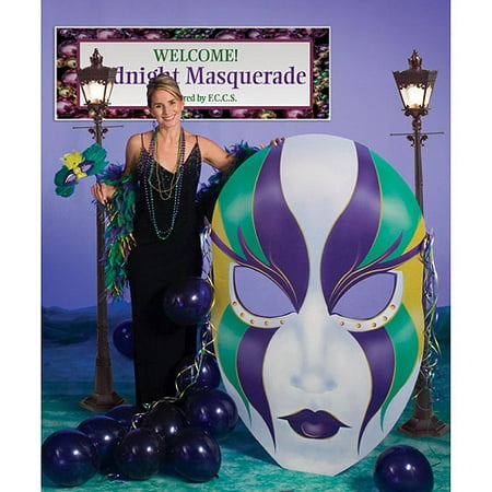 Shindigz 36.0" Masquerade Mardi Gras Mask with Balloons Cardboard Stand-Up
