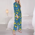 thumbnail image 3 of Salouo Rubber Duck Pattern Women's Pajamas Set Long Sleeve Button Down Sleepwear Soft Pj Lounge Sets for women 2 Piece Pjs Set with Long Pants-Medium, 3 of 7