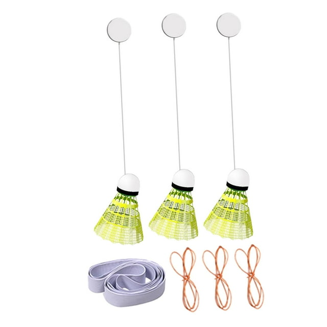 koolsoo Badminton Solo Trainer Adjustable Height Self Practice for Games Home Sports 3 Balls