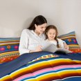 thumbnail image 4 of jejeloiu Vibrant Mexican Queen Comforter Set For Men Women,Floral Pattern Comforter Sets Queen,Orange Blue,Navy Blue Reversible,3-Piece,1 Comforter and 2 Pillowcases, 4 of 7