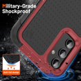 thumbnail image 2 of Designed for Samsung Galaxy A14 5G Case 2 in 1 Gift Militay Grade Drop Protective Rugged Heavy Duty Cover Shockproof Case for Galaxy A14 5G Phone Case for Women Men boy Girl (Red+Black), 2 of 16
