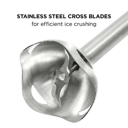 Chefman - Immersion Stick Hand Blender with Stainless Steel Blades - BLACK