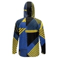 thumbnail image 2 of SEANATIVE Men's UV Protection Sun Hoodie Long Sleeve Fishing Tops Hiking Running Shirt Multi-Use Outdoor Sports Casual Top Summer Fall Outfits, M, Abstract Pattern Blue Yellow Black, 2 of 7