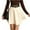 Beige, variant on Faux Suede Mini Skirt for Women A Line Skater Belt Tie High Waist Flared Skirts women's skirt