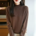 thumbnail image 4 of yillto Fall Sweaters for Womens Mock Neck Long Sleeve Pullover Basic Knit Casual Lightweight Sweater, 4 of 4