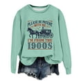 thumbnail image 4 of Wang6 Womens Plus Size Graphic Sweatshirts 1900s Letter Printed Long Sleeve Pullovers Causal Fall Crew Neck Tops Loose Fit Tshirts Green XL, 4 of 4