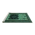 thumbnail image 2 of Ahgly Company Machine Washable Indoor Round Persian Turquoise Blue Traditional Area Rugs, 7' Round, 2 of 4