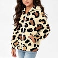 thumbnail image 6 of Dzrciro Boys Girls Hoodie Sweatshirts, Leopard Print Long Sleeve Full Zip Up Kids Jacket with Pockets, Casual Outdoor Hoodies Coat, 4-12 Years, 6 of 8
