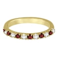 thumbnail image 4 of Diamond and Garnet Ring Guard Stackable Band 14K Yellow Gold (0.37ct), 4 of 6