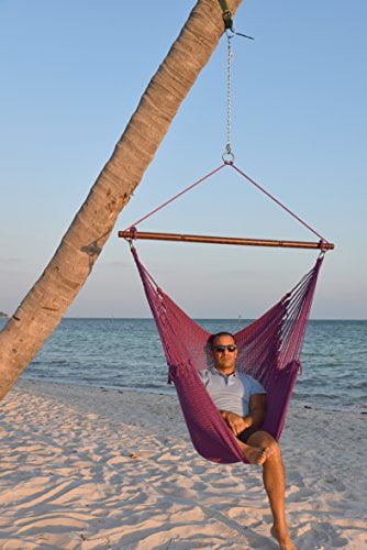 Caribbean Hammocks Jumbo Hand-Woven Hammock Chair With Footrest ...