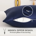 thumbnail image 4 of Satin Super Soft Toddler Pillowcases with Hidden Zipper Closure, Luxury and Silky Travel Pillow Covers, 13" x 18", Navy Blue, 2 Pack, 4 of 6