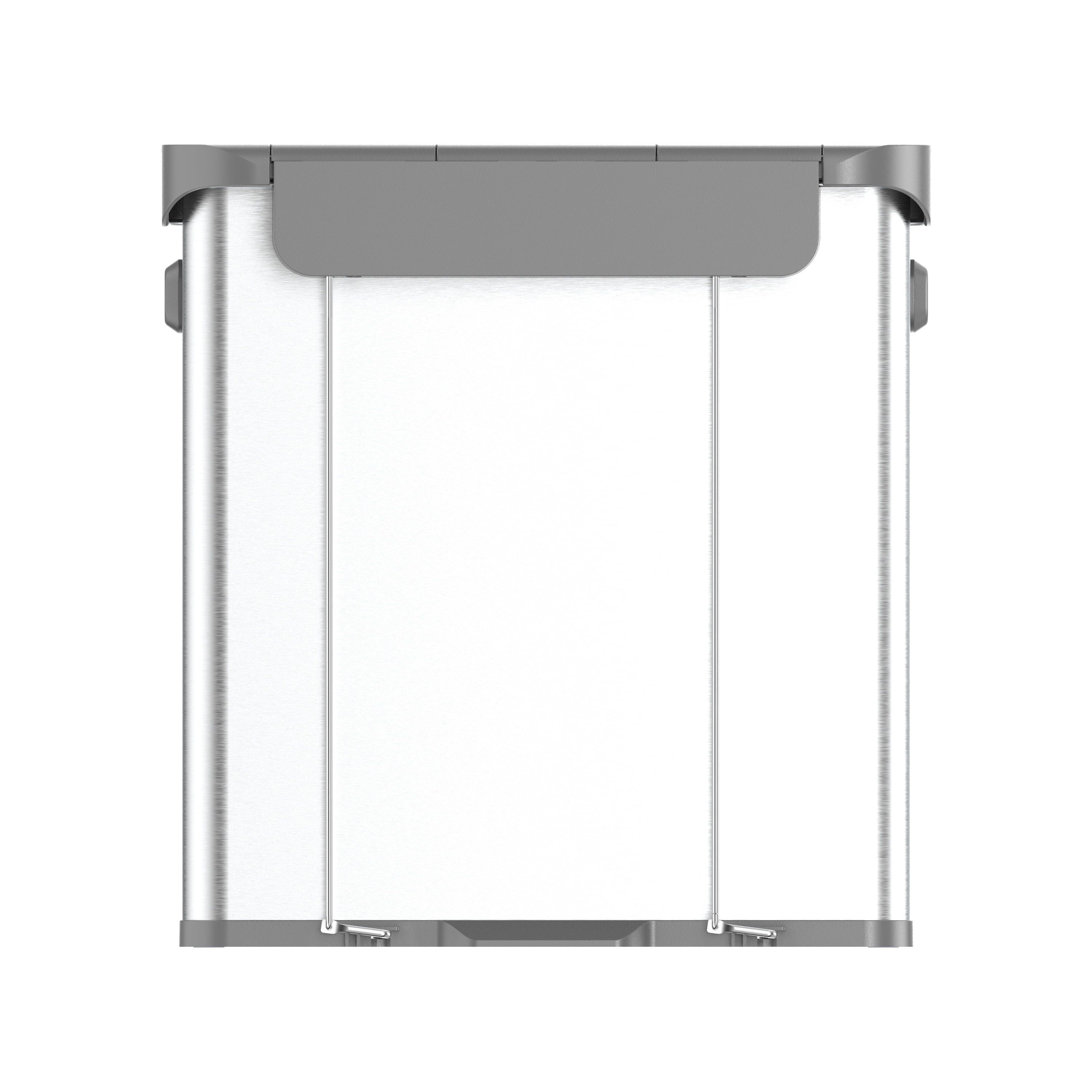 Better Homes & Gardens Kitchen Trash Can, 18 Gallon Stainless Steel Recycle Step Garbage Bin with Dual Compartment Lid, Silver