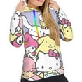 thumbnail image 5 of Lsque Sanrio Pattern Casual Women's Hoodie,Hooded Sweatshirt with Kangaroo Pocket,Pullover Hoodie with Eye-catching Drawstrings-Medium, 5 of 8