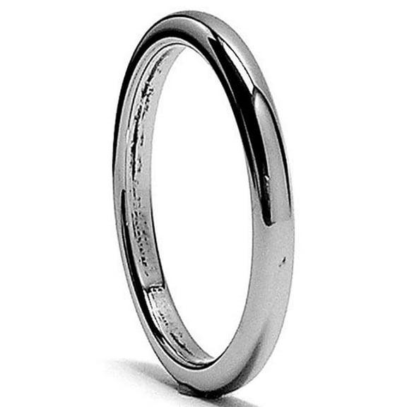 Metal Masters Mens 2mm Unisex Dome High-Polish Tungsten Ring Wedding Band