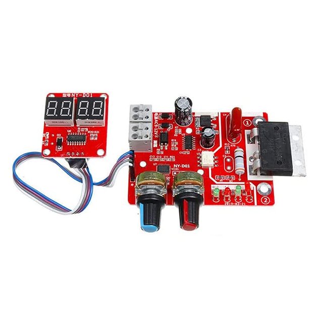 100A, máquina soldadora Digital por puntos, módulo controlador de tiempo, bricolaje, amperímetro ajustable de pulso único, circuito de Panel de Control de soldadura