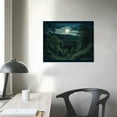 thumbnail image 3 of Nawypu Nature Forest Landscape At Night Black Forest Dark Wall Art Living Room Canvas Prints Poster For Home Decorations With Framed, 3 of 4