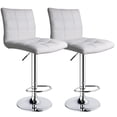 thumbnail image 1 of Tabourets de Bar Réglables en Cuir PU Carré Moderne avec Dossier, Ensemble de 2, Tabouret Pivotant Hauteur Comptoir (Marron Rétro), 1 of 4